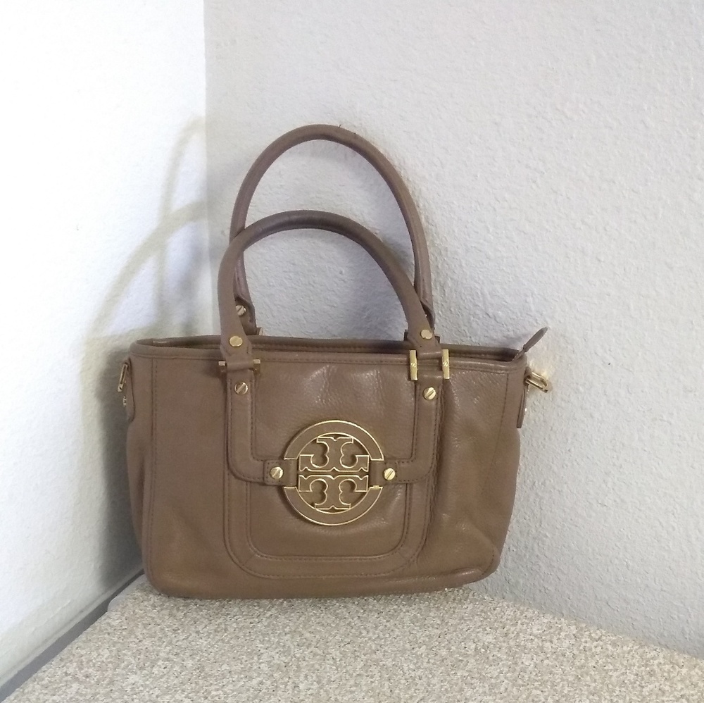 Tory Burch Amanda Tan Pebbled Leather Bag